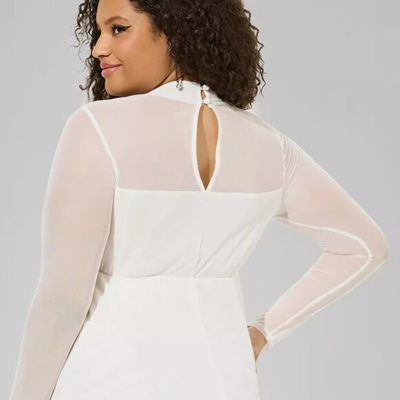 ❤️NWT VINTAGE TORRID ANGEL HALLOWEEN COSTUME MESH COSPLAY HANKY HEM DRESS PLUS - Picture 11 of 16